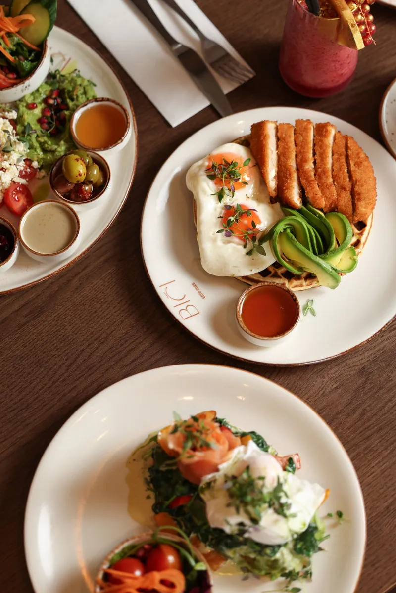 Brunch plates from above